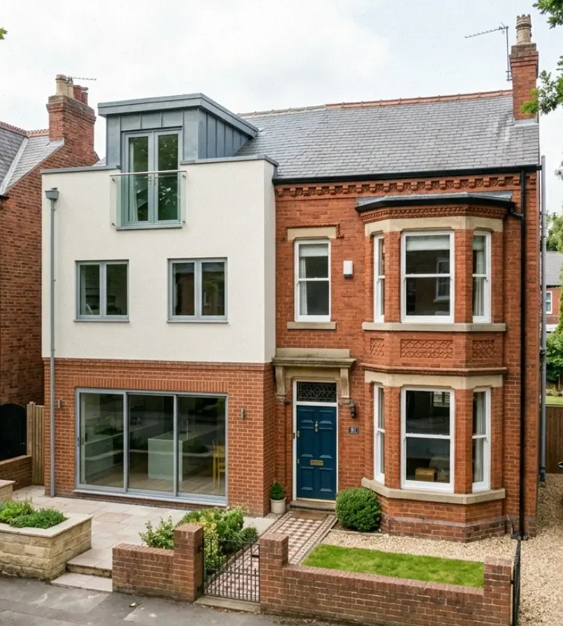 Extensive multi-storey home extension and loft conversion with a modern dormer in Chorlton-cum-Hardy, Greater Manchester.